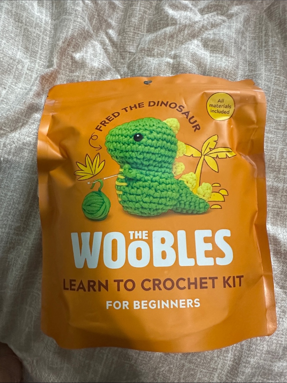 The Woobles Fred the Dinosaur Learn to Crochet Kit - Green